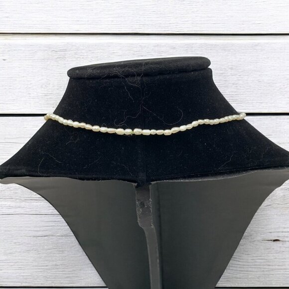 Vintage Seed Pearl Necklace & Shell Pendant Gold & Quartz Beads White Pink Gold - Picture 4 of 5